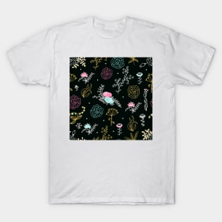 Elegance Seamless pattern with flowers T-Shirt